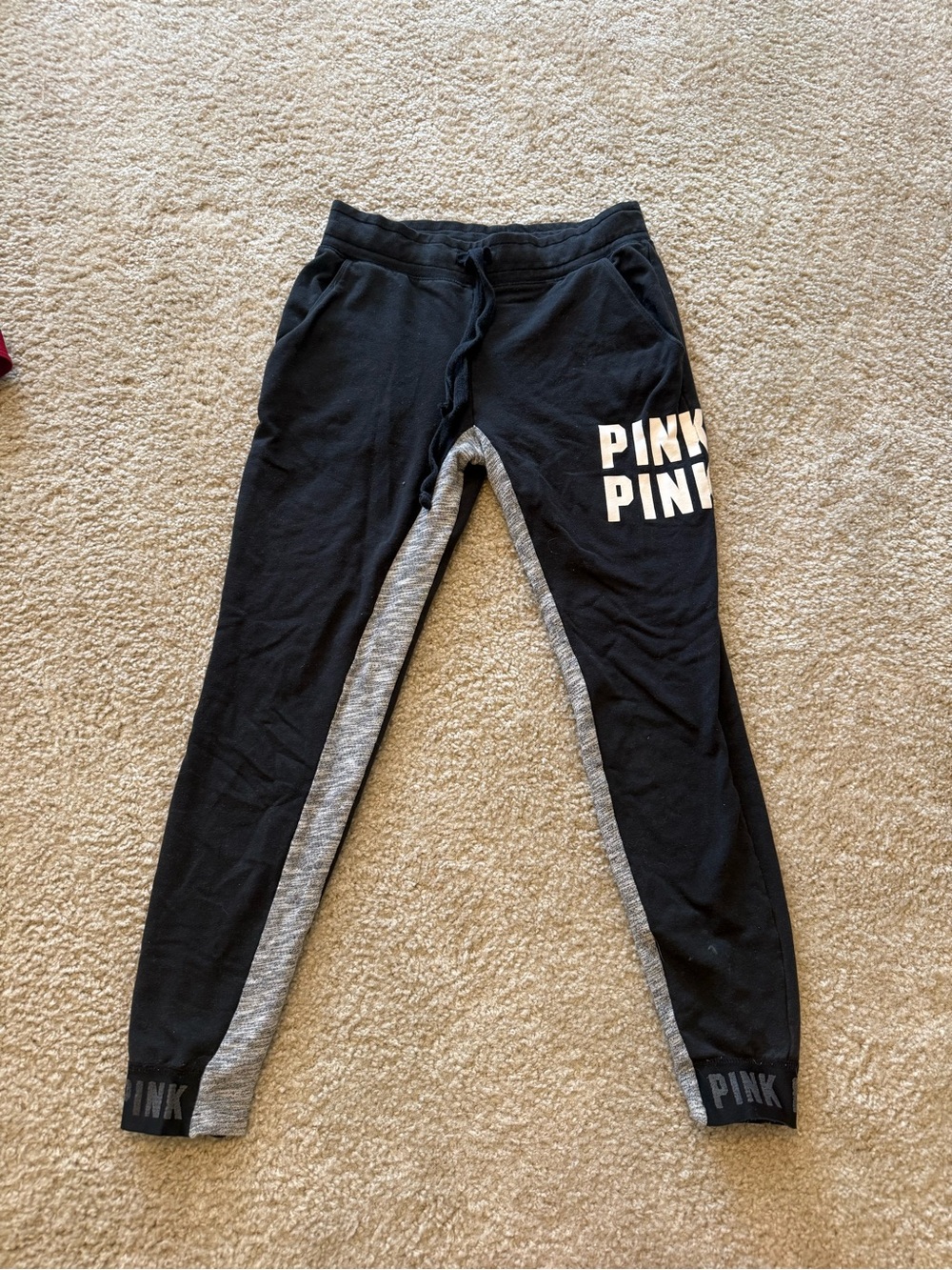 Victoria's Secret PINK Black & Gray Colorblock Joggers